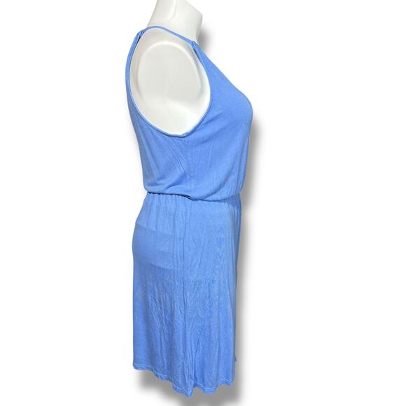 Old Navy Womens Blouson Dress Sleeveless Halter Top Knee Length Blue Large - Picture 3 of 10